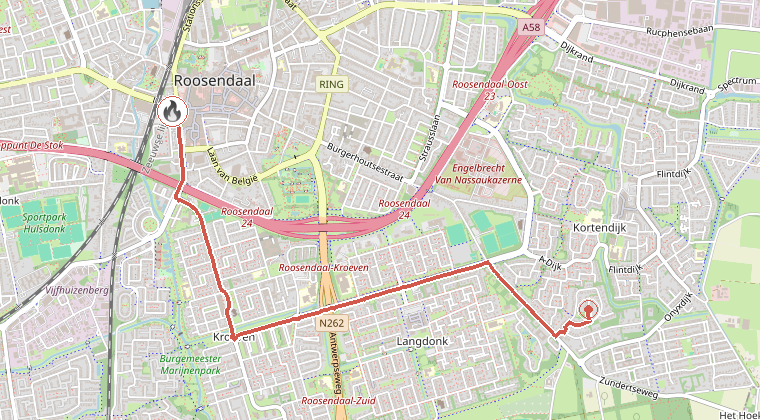 Kaart van de omgeving van de melding