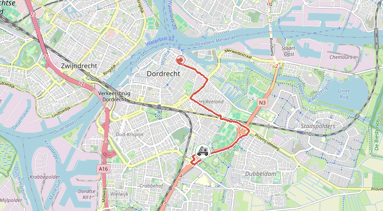 Kaart van de omgeving van de melding