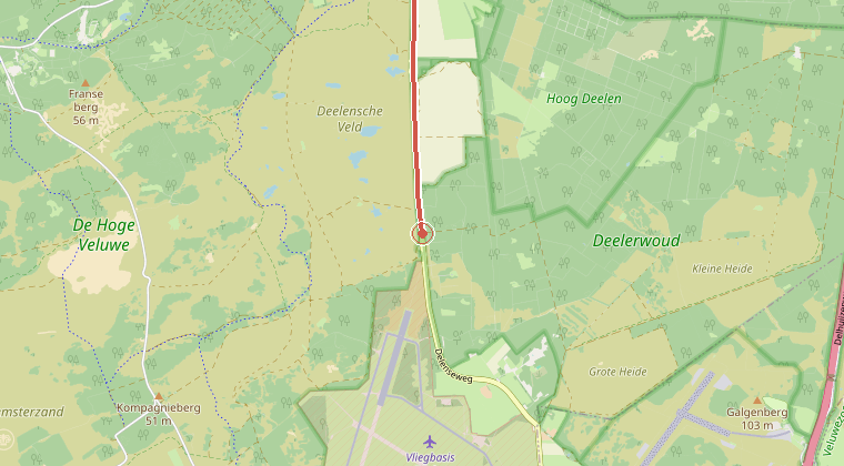 Kaart van de omgeving van de melding
