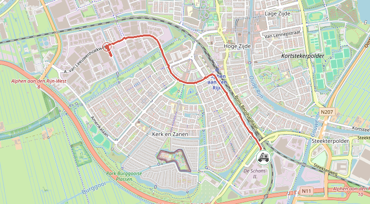 Kaart van de omgeving van de melding