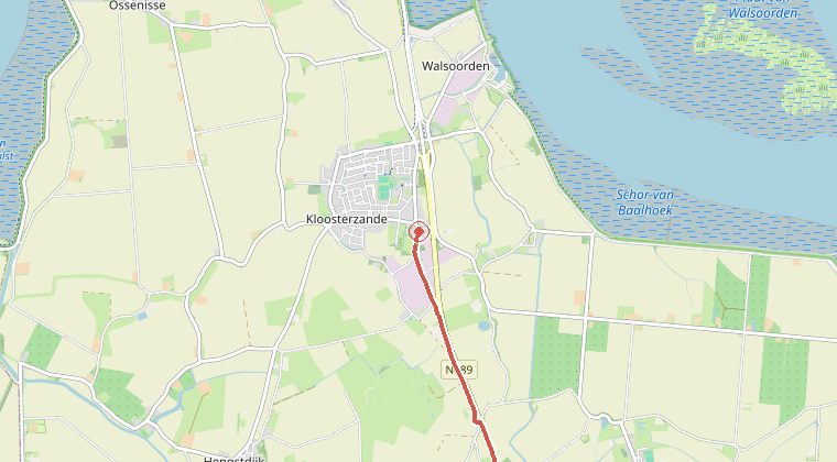 Kaart van de omgeving van de melding