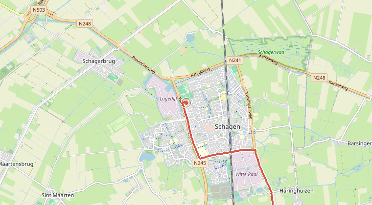 Kaart van de omgeving van de melding