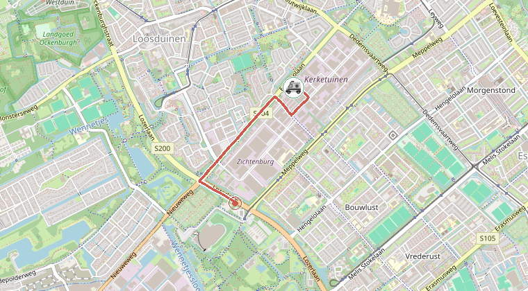 Kaart van de omgeving van de melding