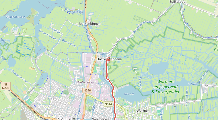 Kaart van de omgeving van de melding