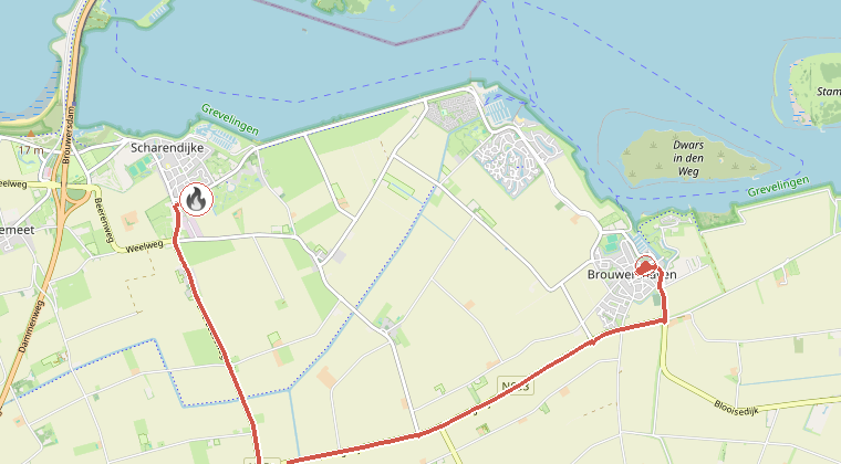 Kaart van de omgeving van de melding