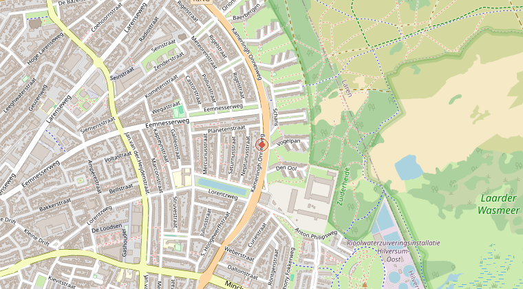 Kaart van de omgeving van de melding