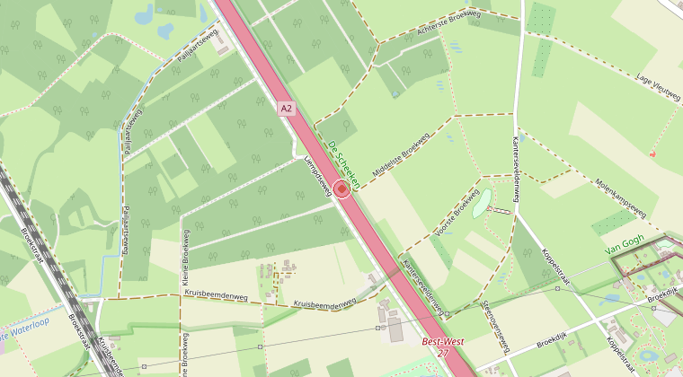 Kaart van de omgeving van de melding