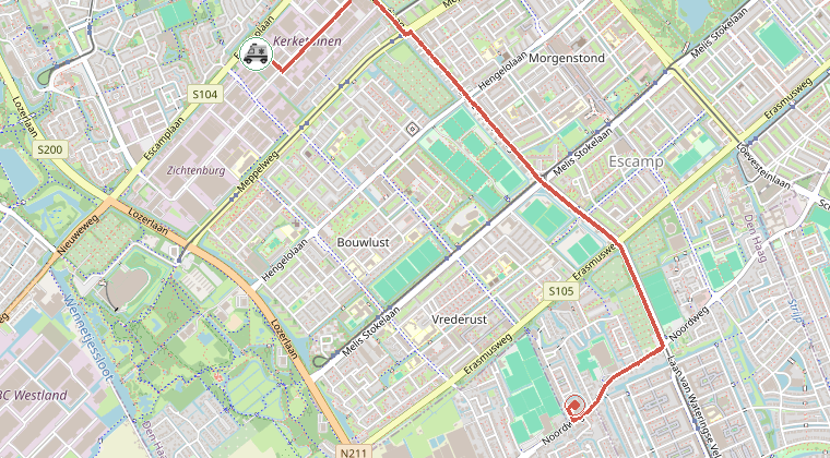 Kaart van de omgeving van de melding