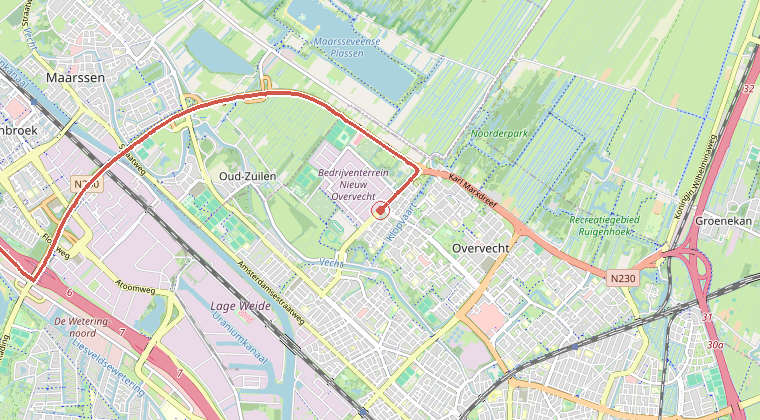 Kaart van de omgeving van de melding