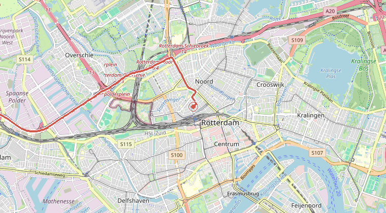 Kaart van de omgeving van de melding