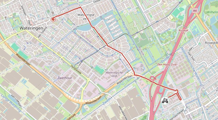 Kaart van de omgeving van de melding