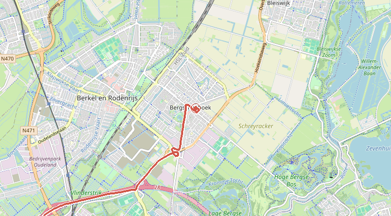 Kaart van de omgeving van de melding