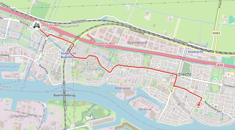 Kaart van de omgeving van de melding