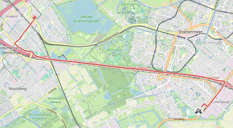 Kaart van de omgeving van de melding
