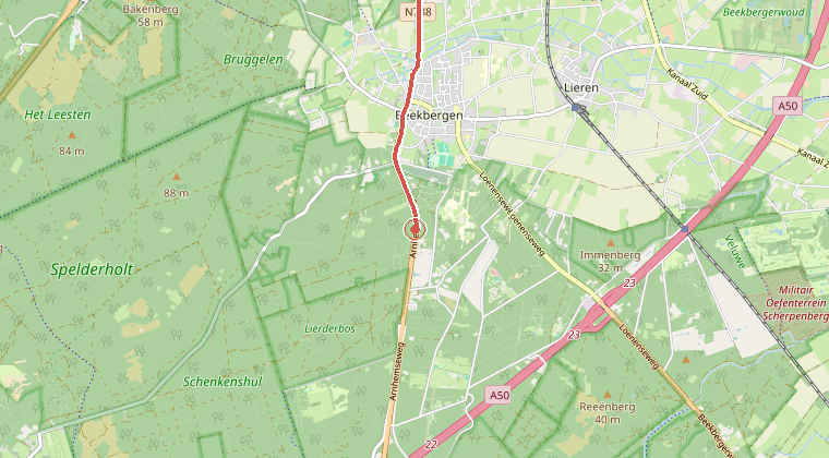 Kaart van de omgeving van de melding