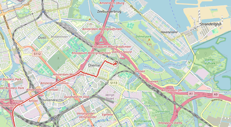 Kaart van de omgeving van de melding