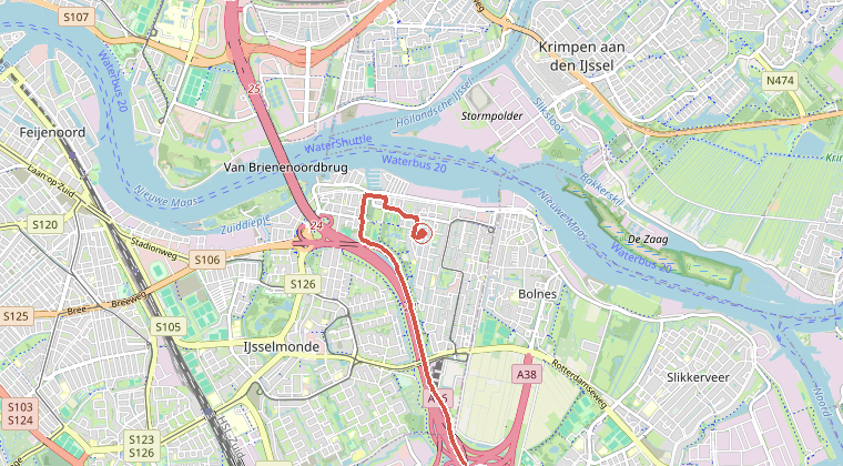 Kaart van de omgeving van de melding