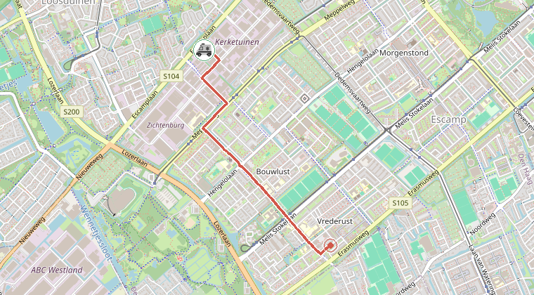 Kaart van de omgeving van de melding