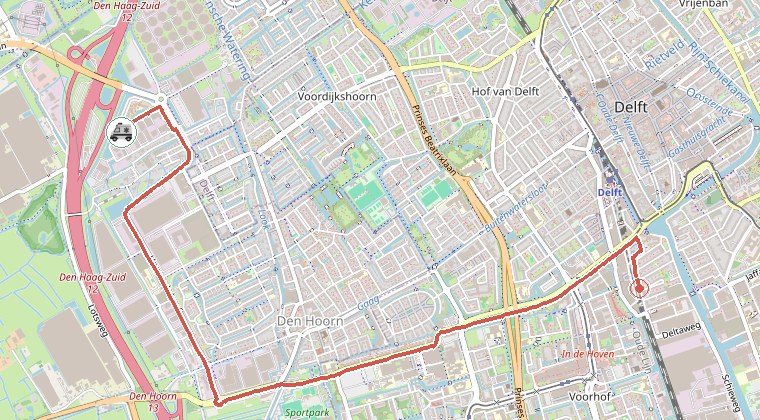 Kaart van de omgeving van de melding