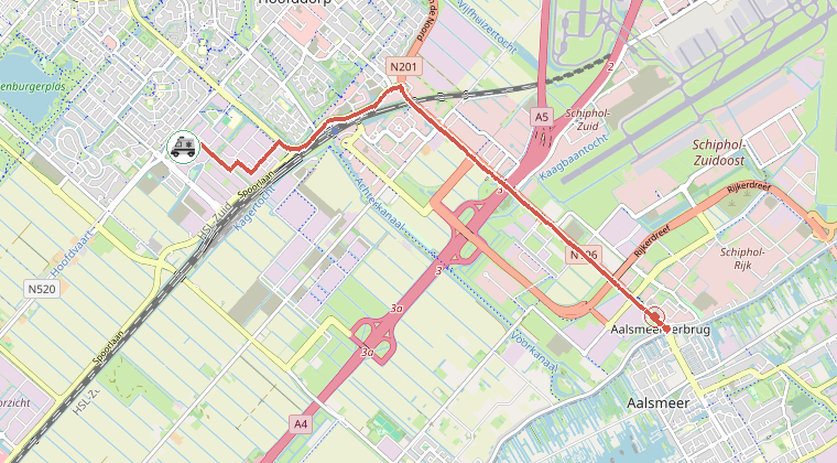 Kaart van de omgeving van de melding