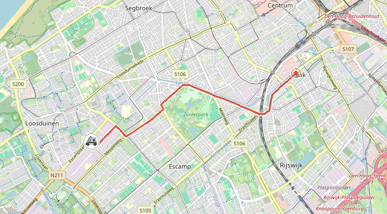 Kaart van de omgeving van de melding