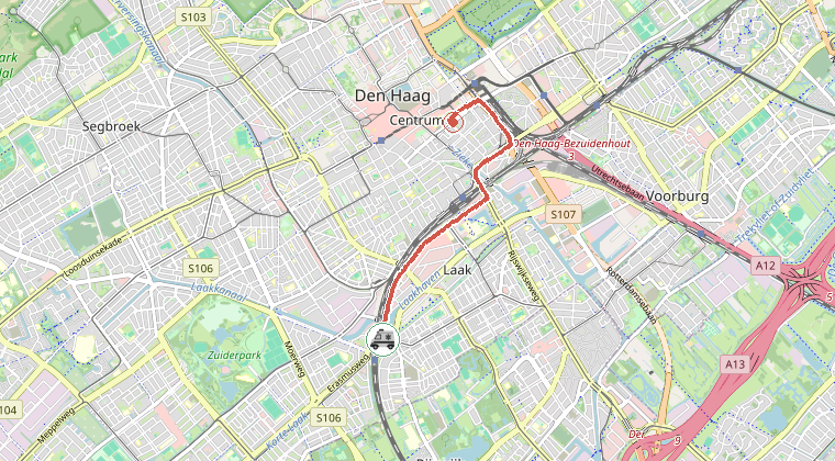 Kaart van de omgeving van de melding
