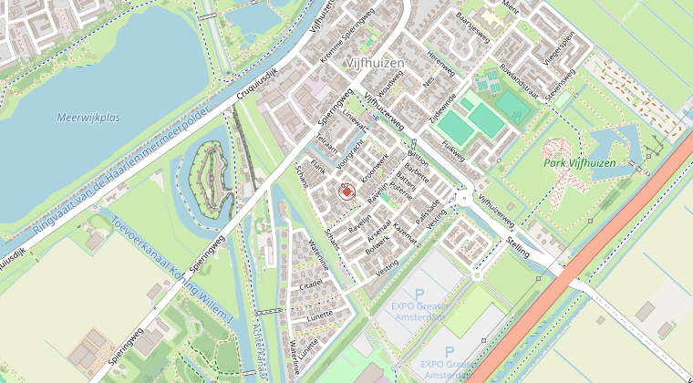 Kaart van de omgeving van de melding