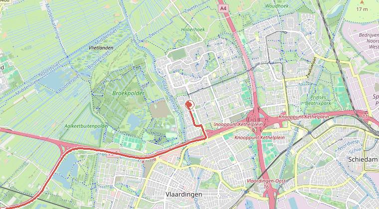Kaart van de omgeving van de melding
