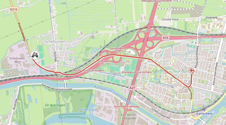 Kaart van de omgeving van de melding