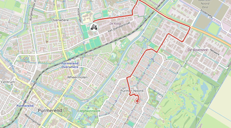 Kaart van de omgeving van de melding