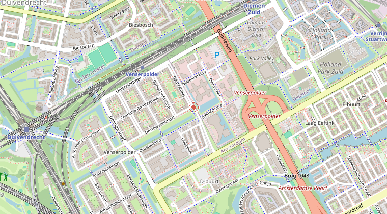 Kaart van de omgeving van de melding