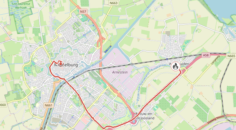 Kaart van de omgeving van de melding