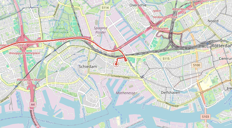 Kaart van de omgeving van de melding