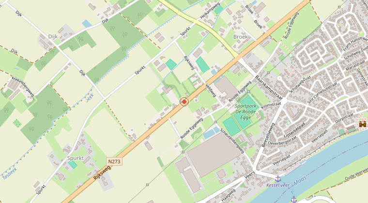 Kaart van de omgeving van de melding