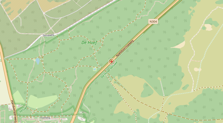 Kaart van de omgeving van de melding
