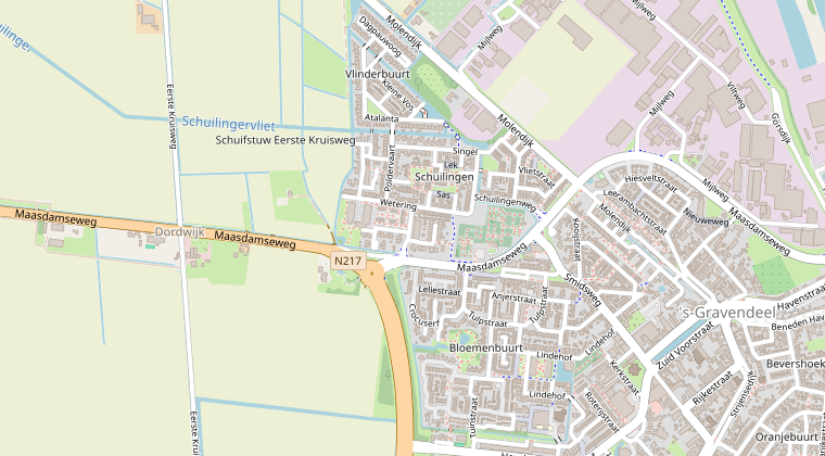Kaart van de omgeving van de melding