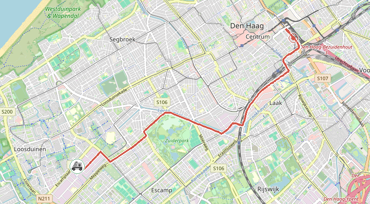 Kaart van de omgeving van de melding