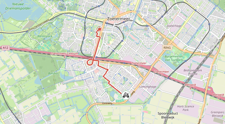 Kaart van de omgeving van de melding