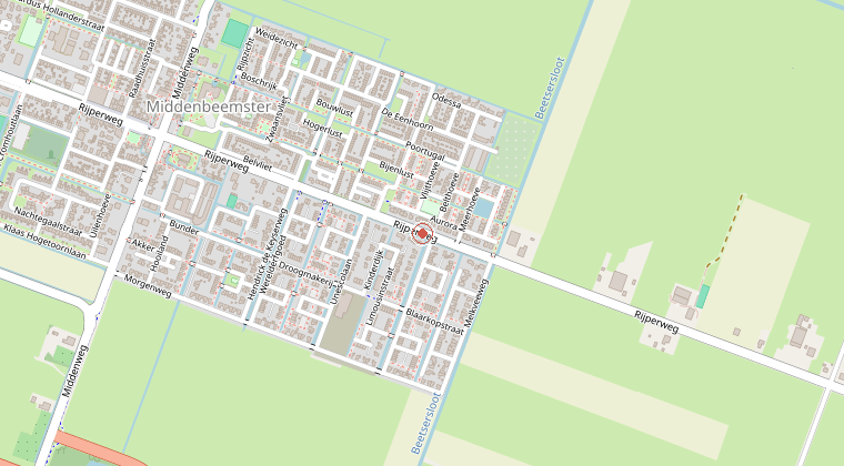 Kaart van de omgeving van de melding