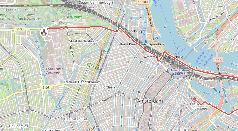Kaart van de omgeving van de melding
