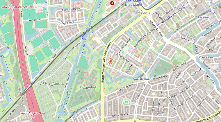 Kaart van de omgeving van de melding