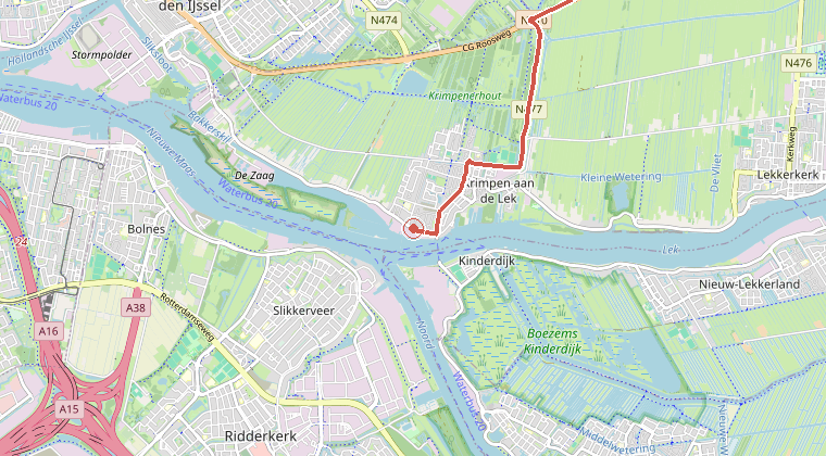 Kaart van de omgeving van de melding