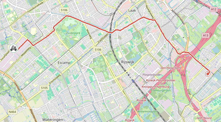 Kaart van de omgeving van de melding