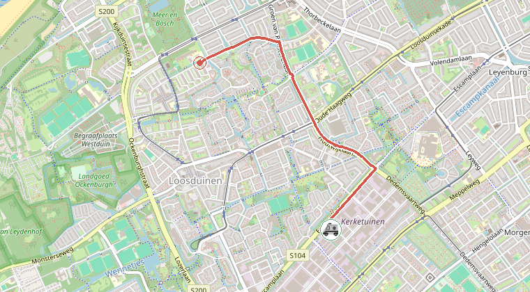 Kaart van de omgeving van de melding