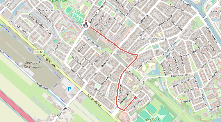 Kaart van de omgeving van de melding
