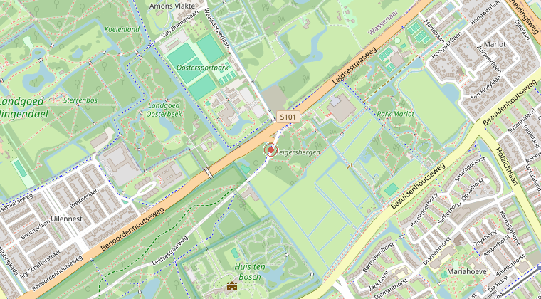 Kaart van de omgeving van de melding