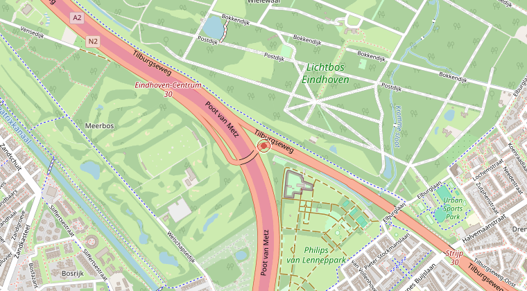 Kaart van de omgeving van de melding