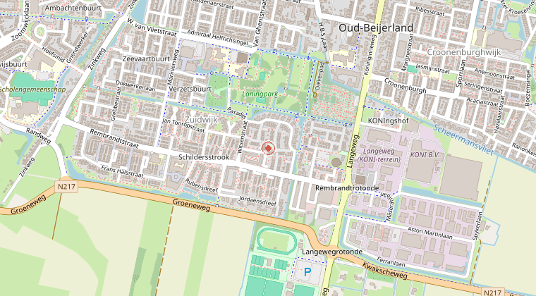 Kaart van de omgeving van de melding