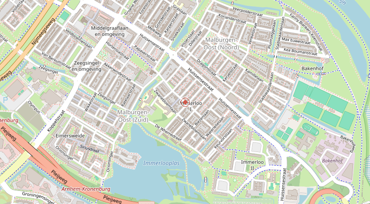 Kaart van de omgeving van de melding