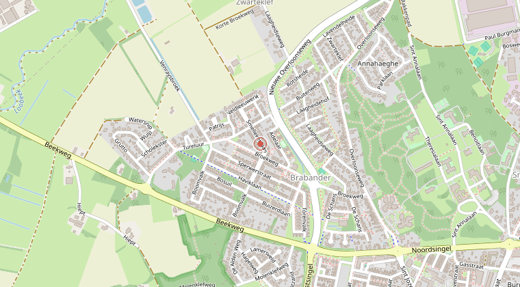 Kaart van de omgeving van de melding